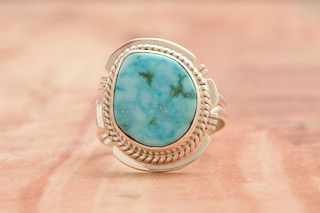 Genuine Kingman Turquoise Sterling Silver Ring